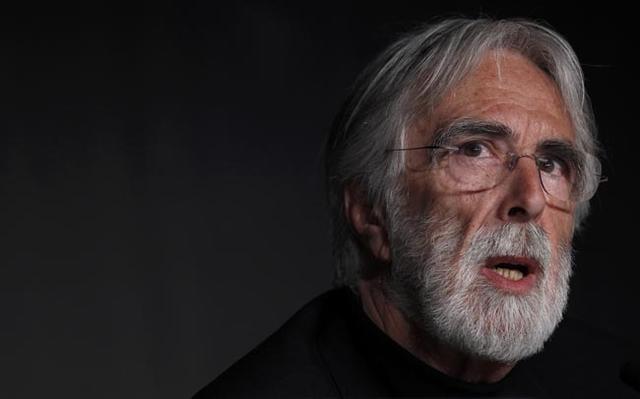 Director Haneke attends a news conference at the 65th Cannes Film Festival