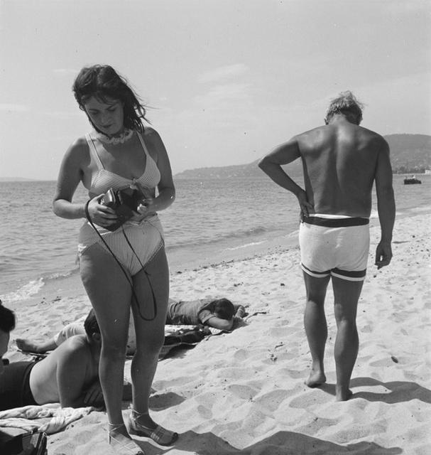 Photograph of Dora Maar and Pablo Picasso on the beach September 1937 by Eileen Agar 1899-1991