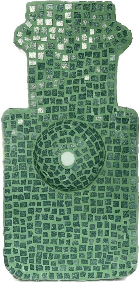4501024509605155 Clare Burnett Soothsayers - Alexandra, 2022 Vitreous tile, phosphorescent tile, found XPS, eco tile adhesive, eco-grout 22.5 x 44 x 11 cm