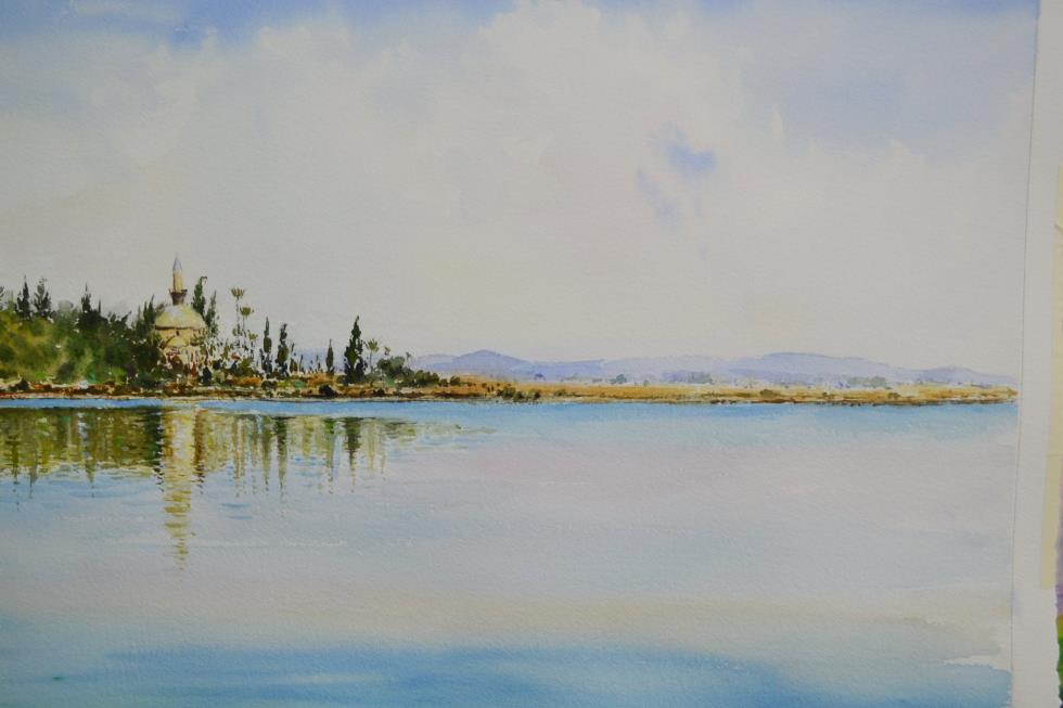 Αλυκή Λάρνακας, ζωγραφιά Κυριάκου Λύρα, 76X56cm