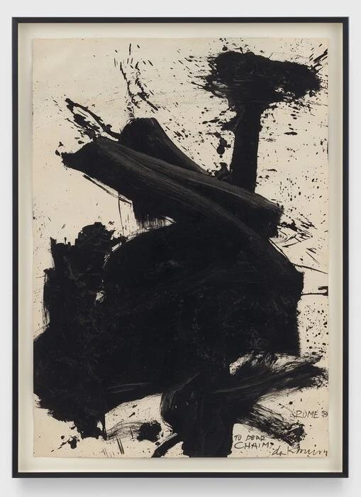 Untitled (Rome), 1959, ink on paper, 40 x 30 inches (101,6 x 76,2 cm) The Renee & Chaim Gross Foundation, New York / © 2024 The Willem de Kooning Foundation, SIAE